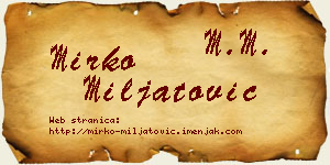 Mirko Miljatović vizit kartica